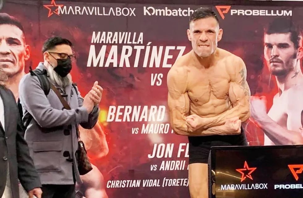 Sergio "Maravilla" Martínez dio 73,400 kg y saltará al ring el próximo jueves. / Gentileza.