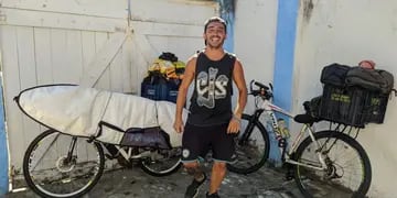 Franco Rueda, el mendocino que recorrió Brasil de sur a norte en bicicleta y por la costa.