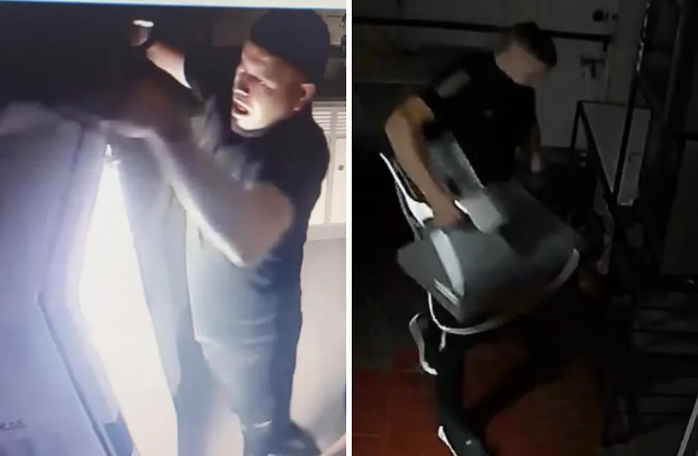 Dos delincuentes robaron en una cafetería de San Martín y la víctima compartió las imágenes del asalto en Instagram.