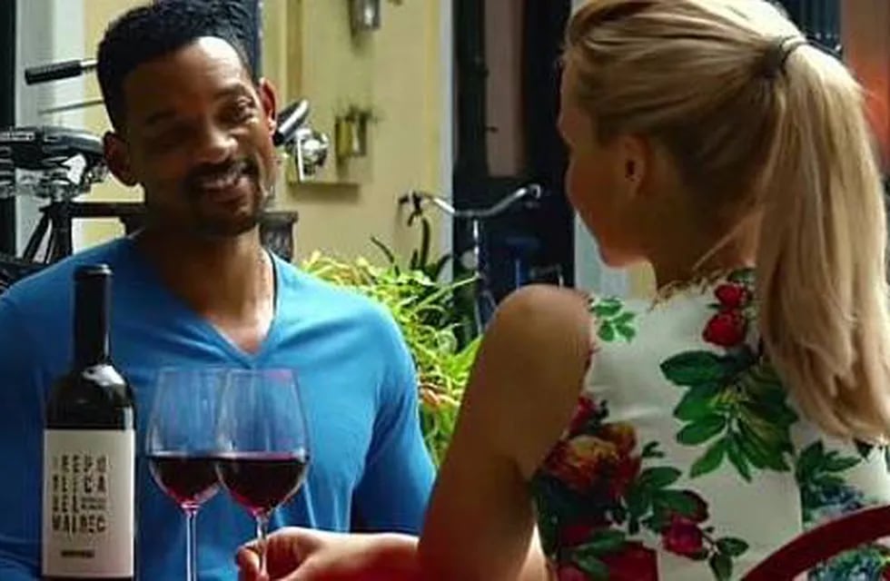 Will Smith toma un vino mendocino en Focus, su última película