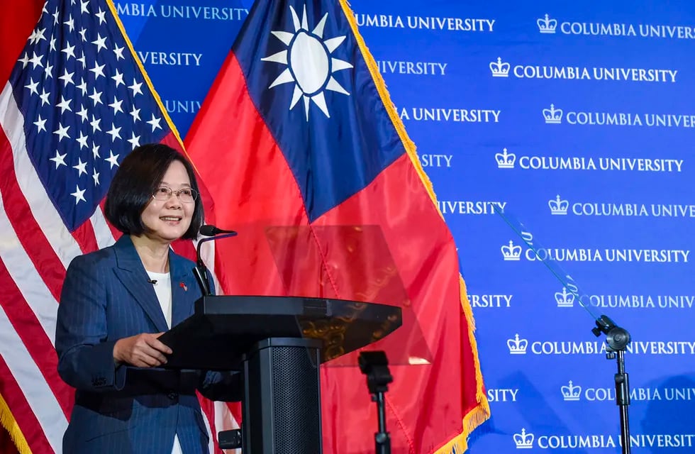 Tsai Ing-wen, presidente de Taiwán, durante su visita en 2019 a una universidad estadounidense.