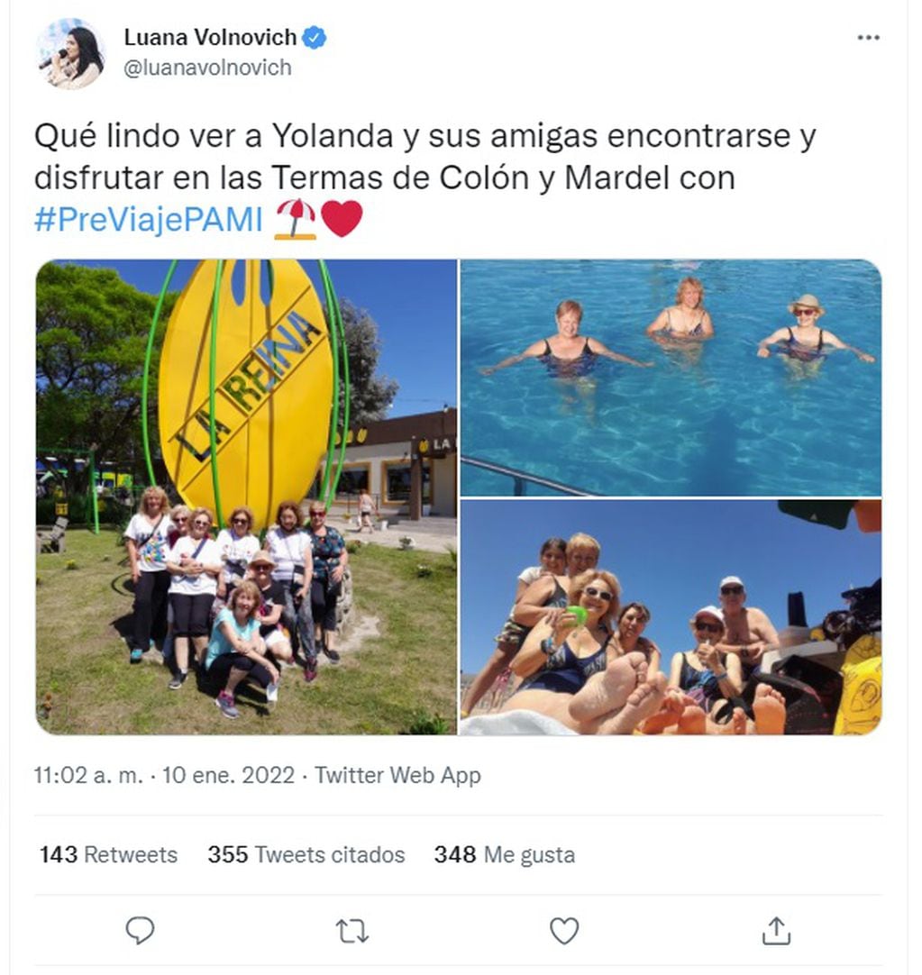 El indignante tuit de Luana Volnovich desde el Caribe: festejaba que los jubilados se queden en Argentina