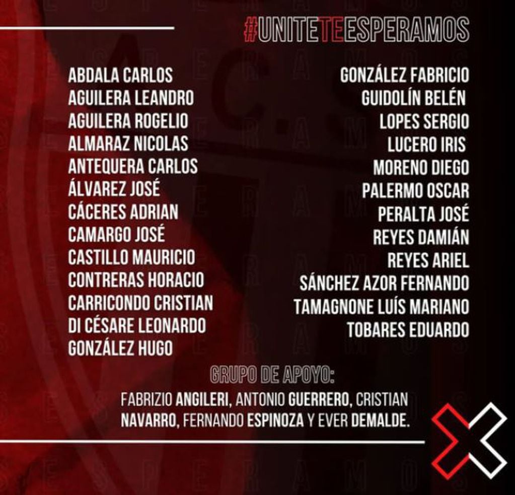 La lista que ganó en el club San Martín.