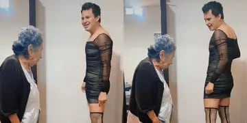 La reacción de una mujer de 91 años al ver a su nieto con un vestido