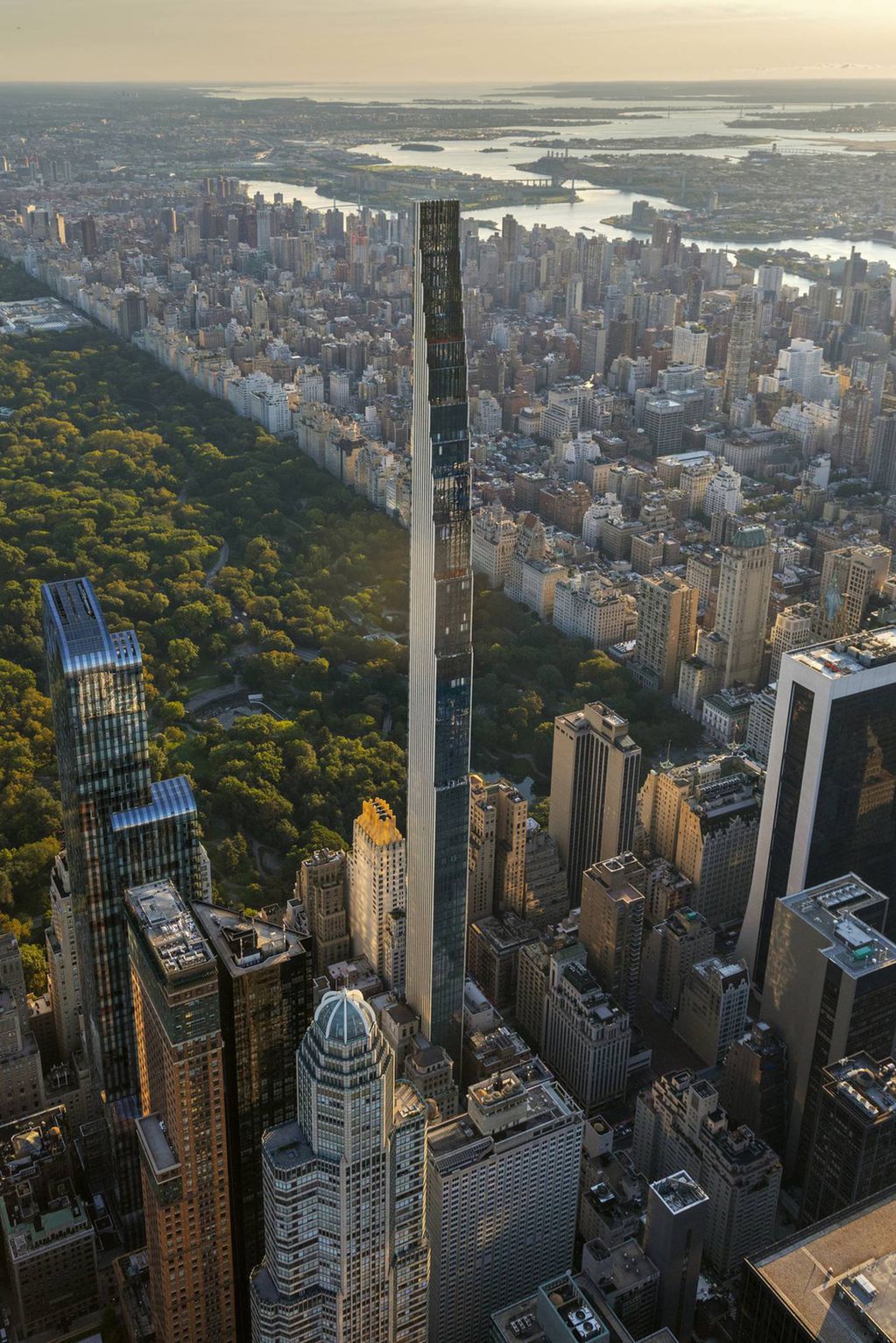 Así luce el edificio más delgado del mundo, el Steinway Tower, en Nueva York.