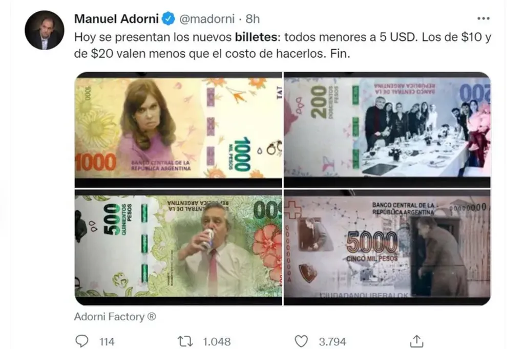 Presentaron los nuevos billetes y estallaron los memes en las redes sociales.