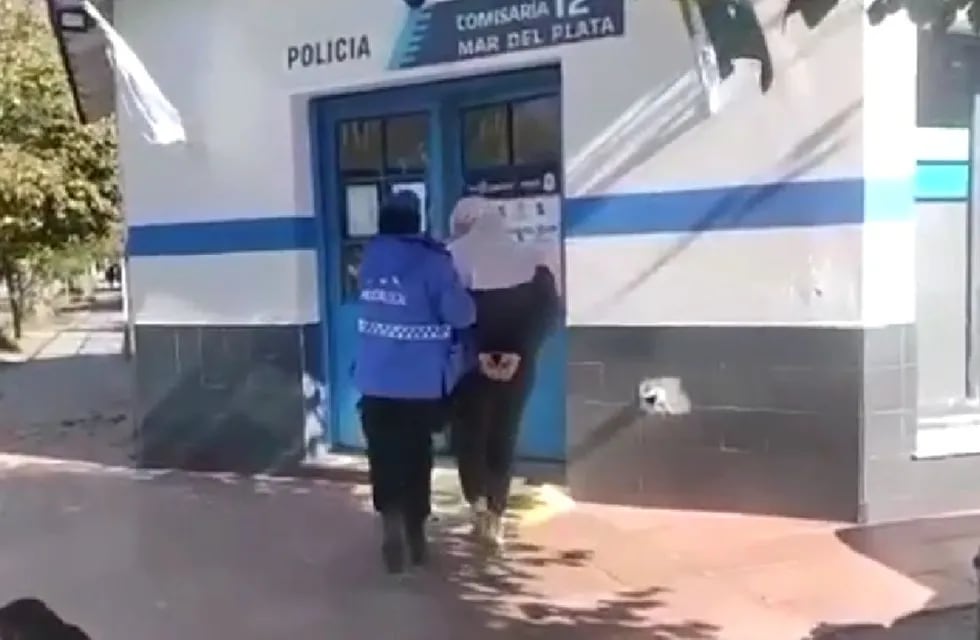La mujer fue retenida por los docentes hasta que llegó la policía. Foto: captura de pantalla.