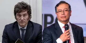 Los presidentes Javier Milei (Argentina) y Gustavo Petro (Colombia)