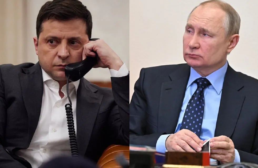 Volodímir Zelenski, presidente de Ucrania, y Vladimir Putin, el de Rusia (Web)