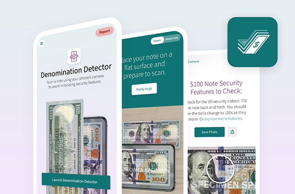 Aplicación para detectar billetes falsificados y aprender a conocer la moneda estadounidense y sus características
