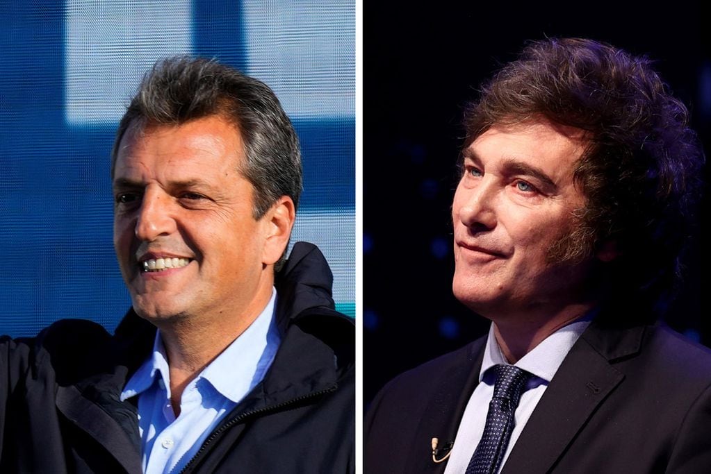 Sergio Massa y Javier Milei, candidatos a presidente 2023.