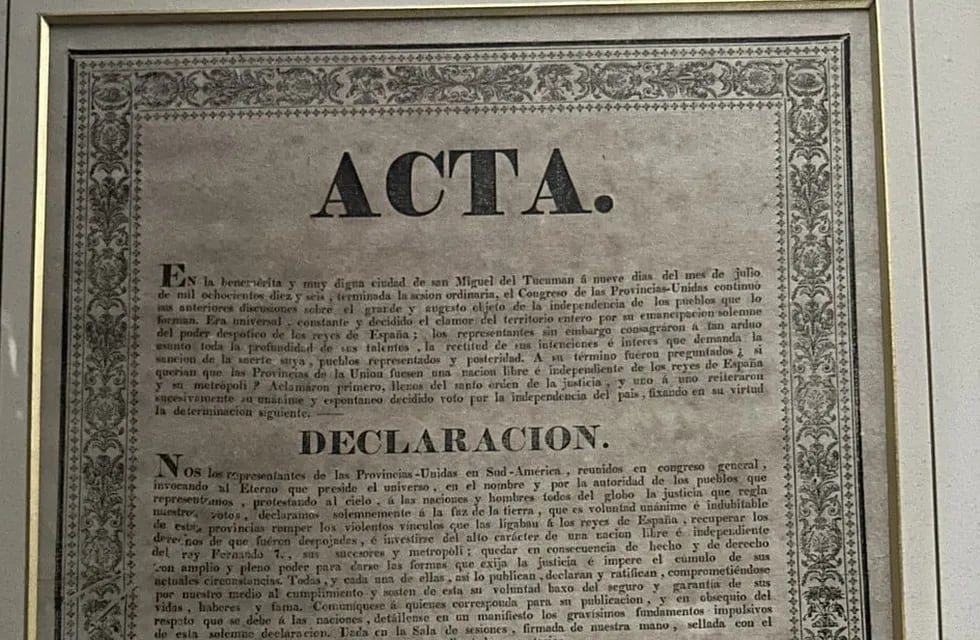 La declaración de independencia hallada por Aduana (Prensa Aduana).