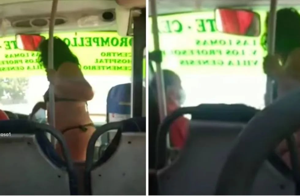 Video: una mujer se subió en ropa interior a un colectivo y llamó la atención de los pasajeros.