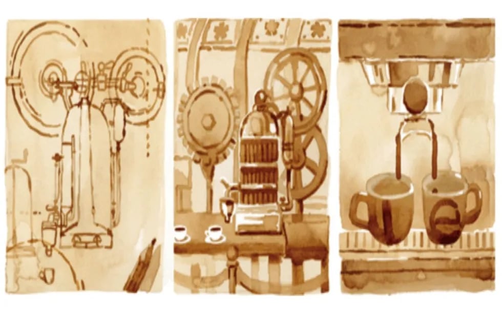 Google lanzó un doodle para honrar a Angelo Moriondo, creador de la máquina del café expreso
