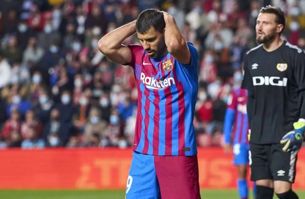 El Kun Agüero estuvo presente en la derrota del Barcelona ante Rayo Vallecano. / Gentileza.