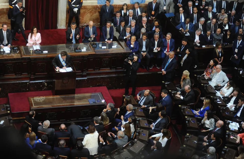 Discurso del presidente Javier Milei ante la Asamblea Legislativa en el Congreso. Foto: Federico Lopez Claro
