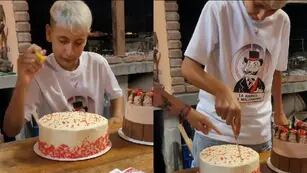La familia de un hincha de River le hizo una broma pesada con la torta de su cumpleaños y se hizo viral