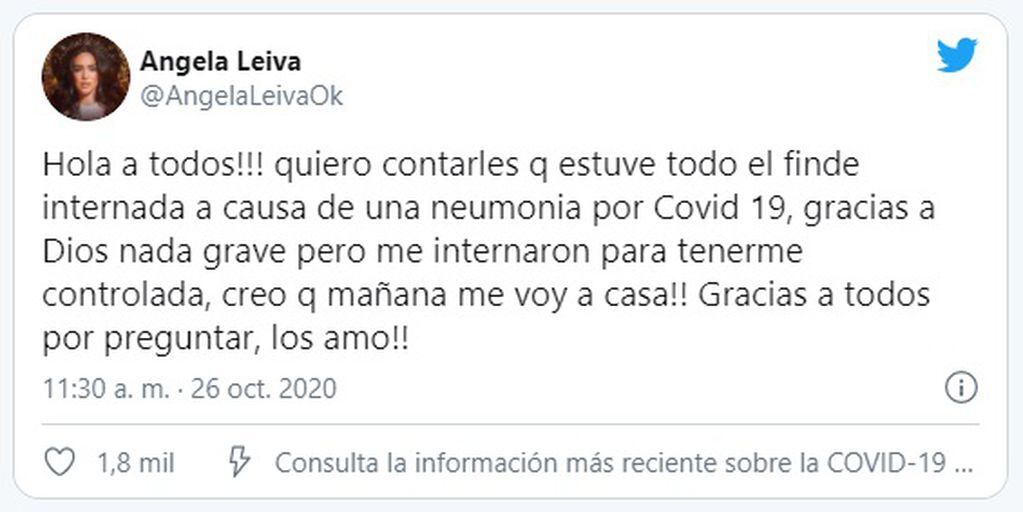 La salud de Ángela Leiva
