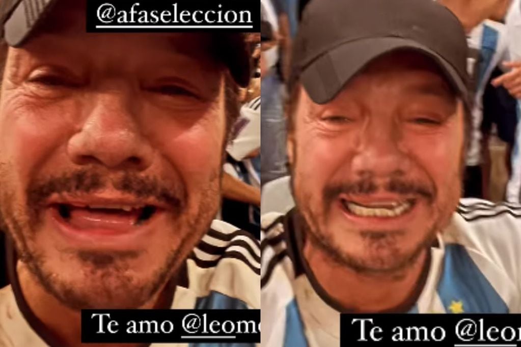 La emoción de Marcelo Tinelli tras el triunfo de la selección (Collage web)