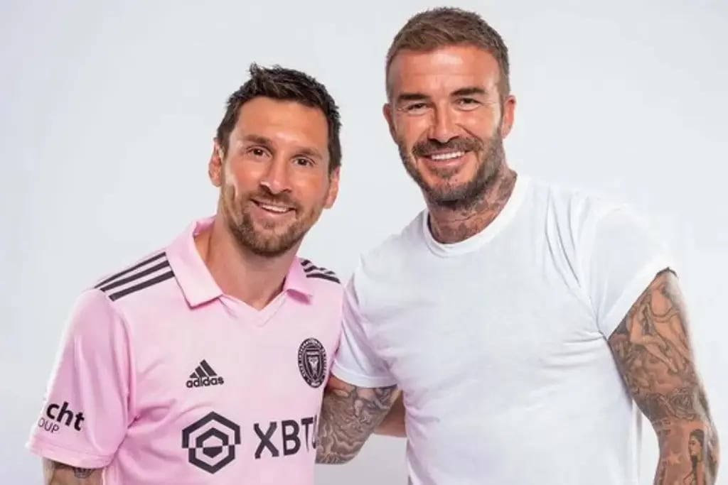 Lio Messi junto a David Beckham