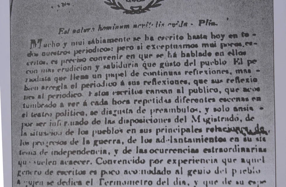A 200 años del primer periódico de Mendoza.