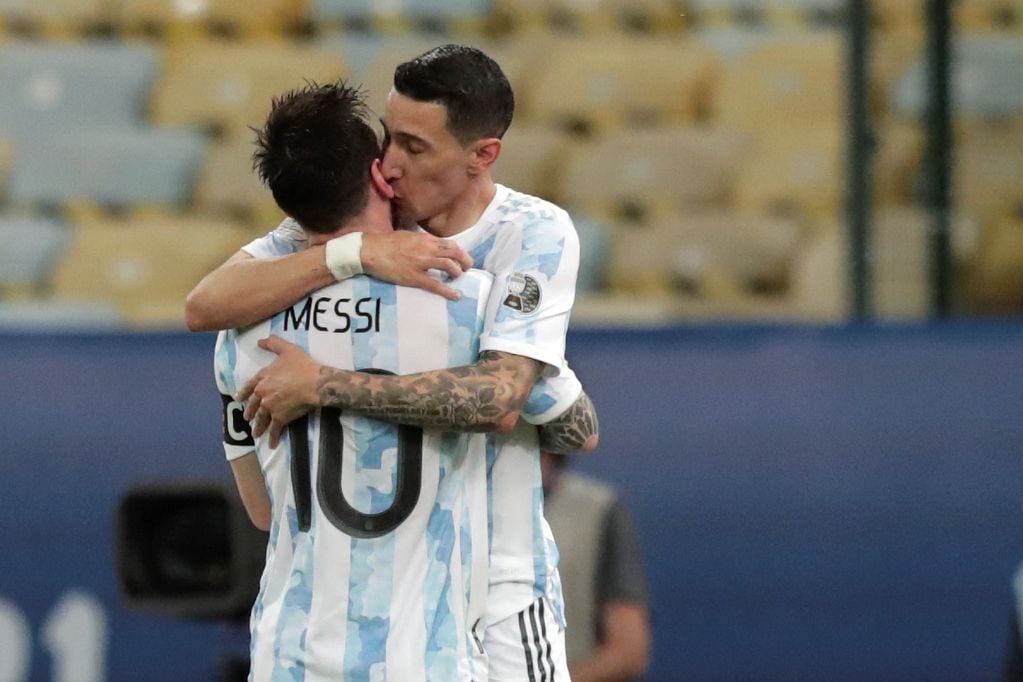 Ángel Di María y Lionel Messi, dupla inolvidable de la Selección. 