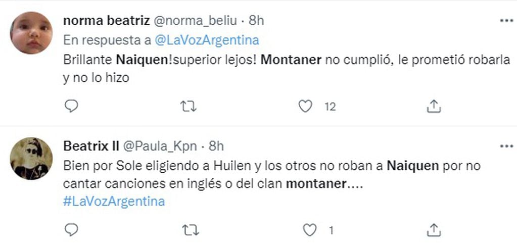 Montaner fue tendencia por criticar a Huilén y Naiquén (Team Soledad) en La Voz Argentina / Twitter