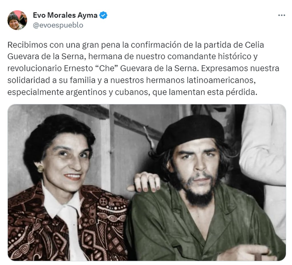 Falleció Celia Guevara de la Serna - Twitter