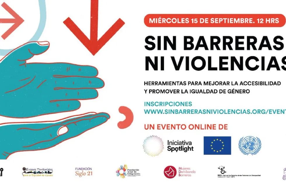 Miércoles 15 de septiembre, 12hs. Evento "Sin Barreras ni Violencias". Gentileza / Twitter