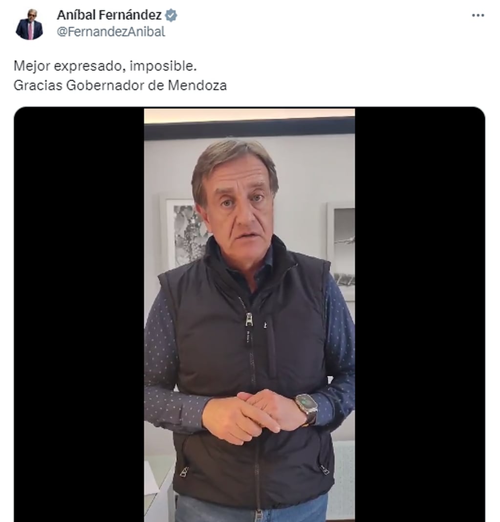 El apoyo de Aníbal Fernández al mensaje de Suárez