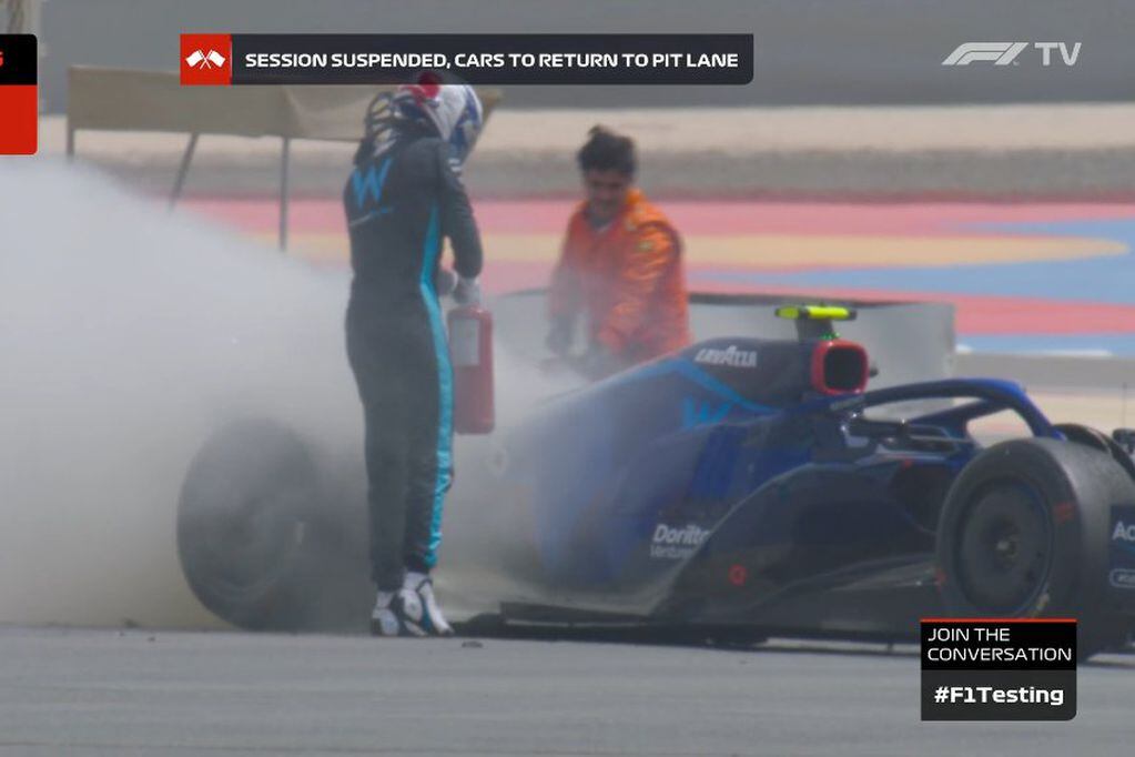 F1: Ocon adelante y Latifi tuvo un incendio