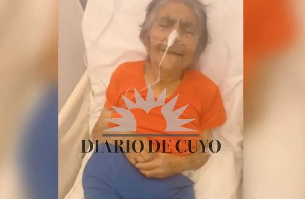 Así estaba la anciana al momento de ser abandonada en una clínica de San Juan - Gentileza / Diario de Cuyo