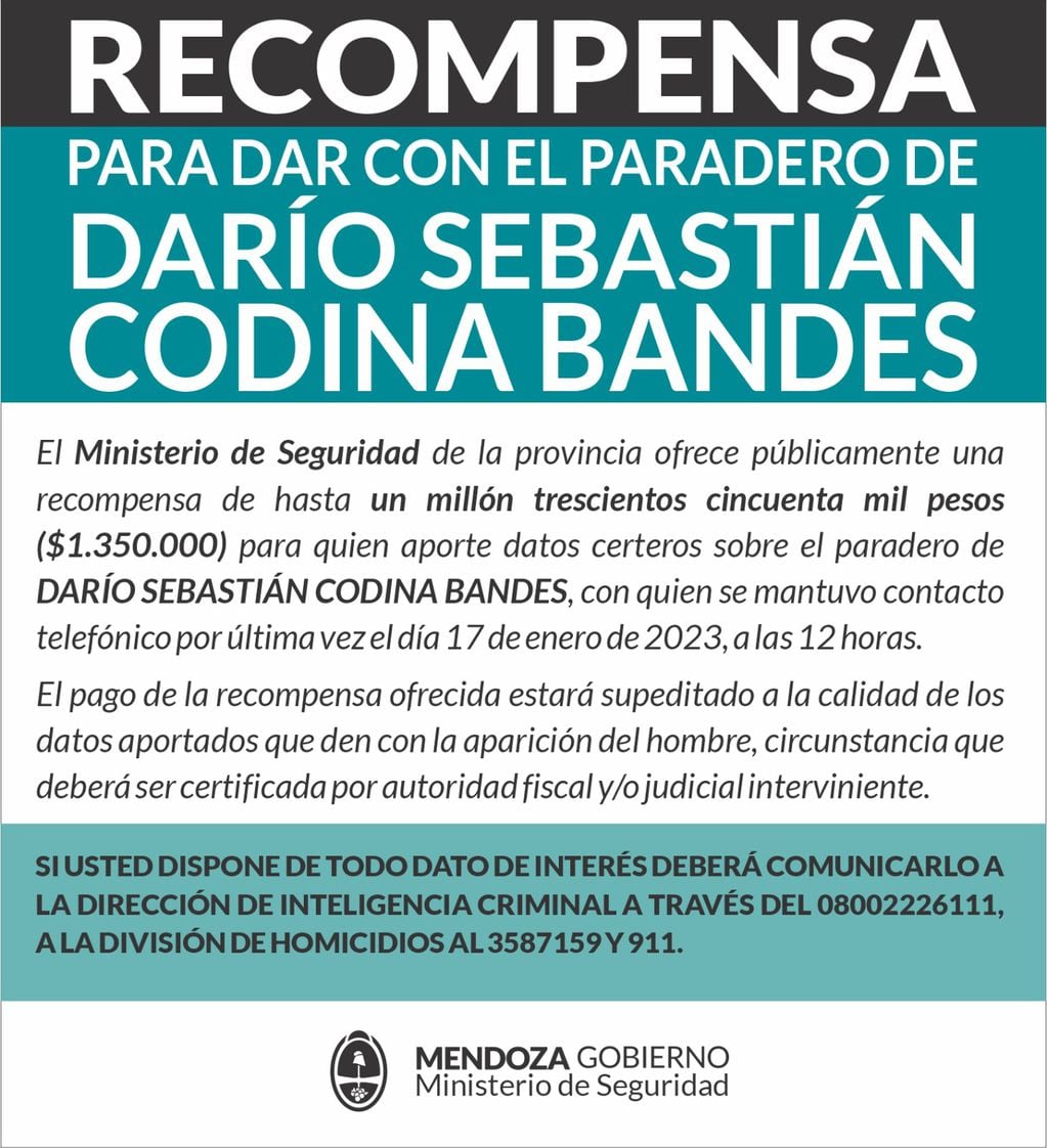 el ofrecimiento oficial sobre Darío Sebastián Codina Bandes.