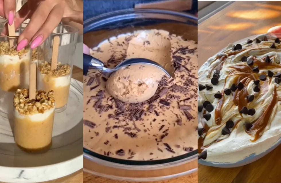 Tres recetas virales para hacer helado casero con pocos ingredientes.