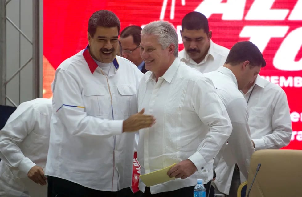 Nicolás Maduro y Miguel Diaz-Canel en La Habana, Cuba,.