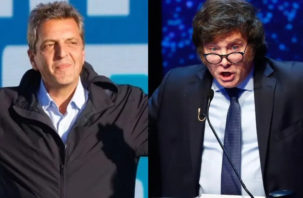 Sergio Massa y Javier Milei, candidatos a presidente.