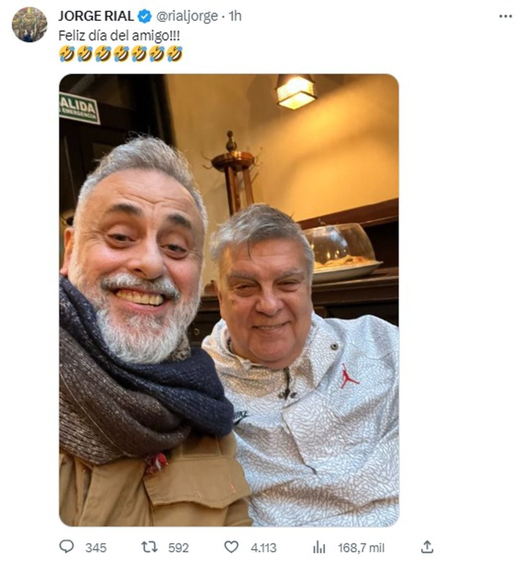 El irónico saludo de Jorge Rial a Luis Ventura por el día del amigo (Captura de pantalla)
