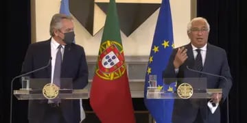 El presidente Alberto Fernández hizo una declaración junto al premier portugués Antonio Costa