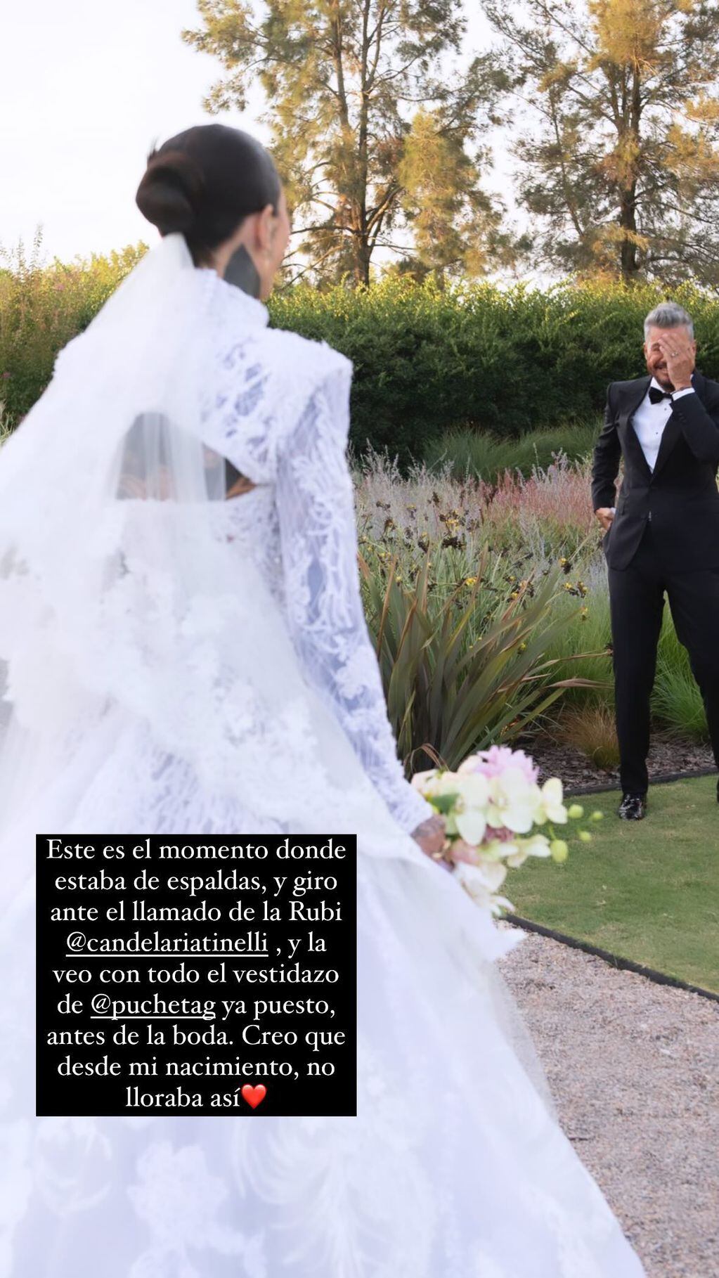 La reacción de Marcelo Tinelli al ver a su hija Candelaria vestida de novia