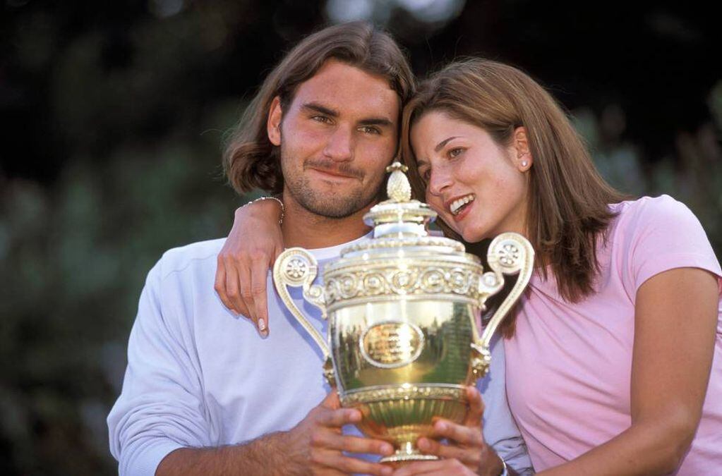 Roger y Mirka, en el inicio de los triunfos de Grand Slams del tenista