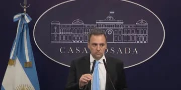 El vocero presidencial Manuel Adorni en conferencia de prensa (25/01/24)