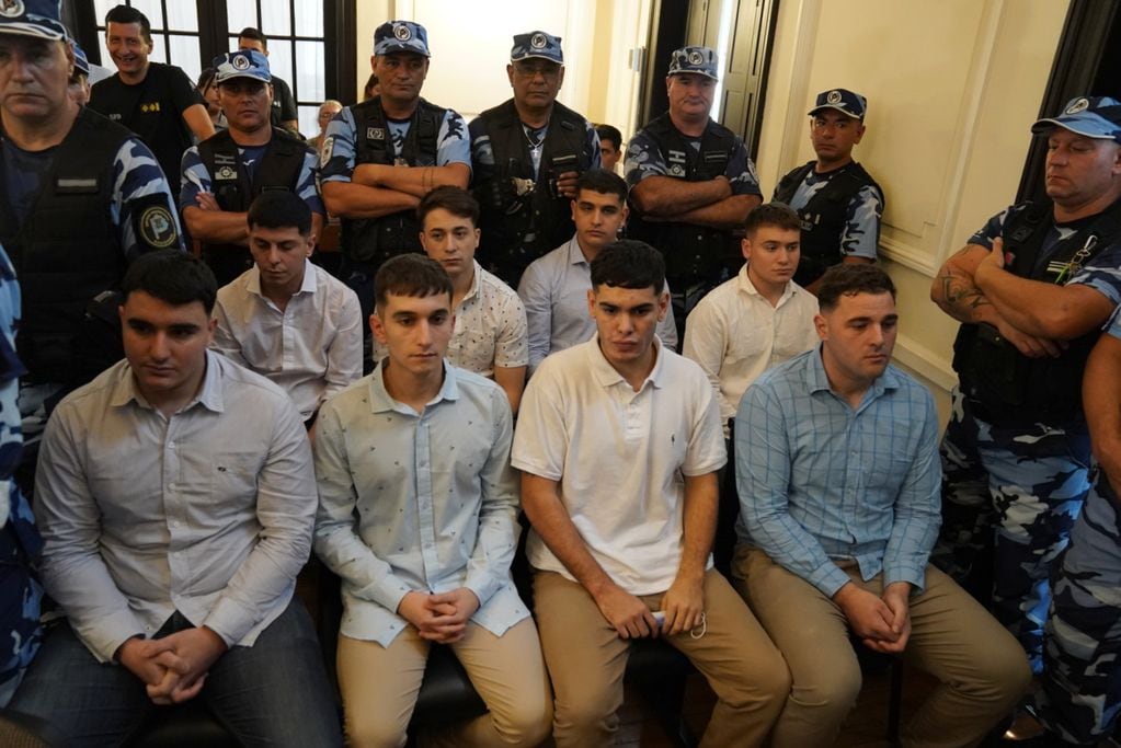 Los rugbiers condenados por el crimen de Fernando Báez Sosa en el día de la sentencia (Foto: Clarín)