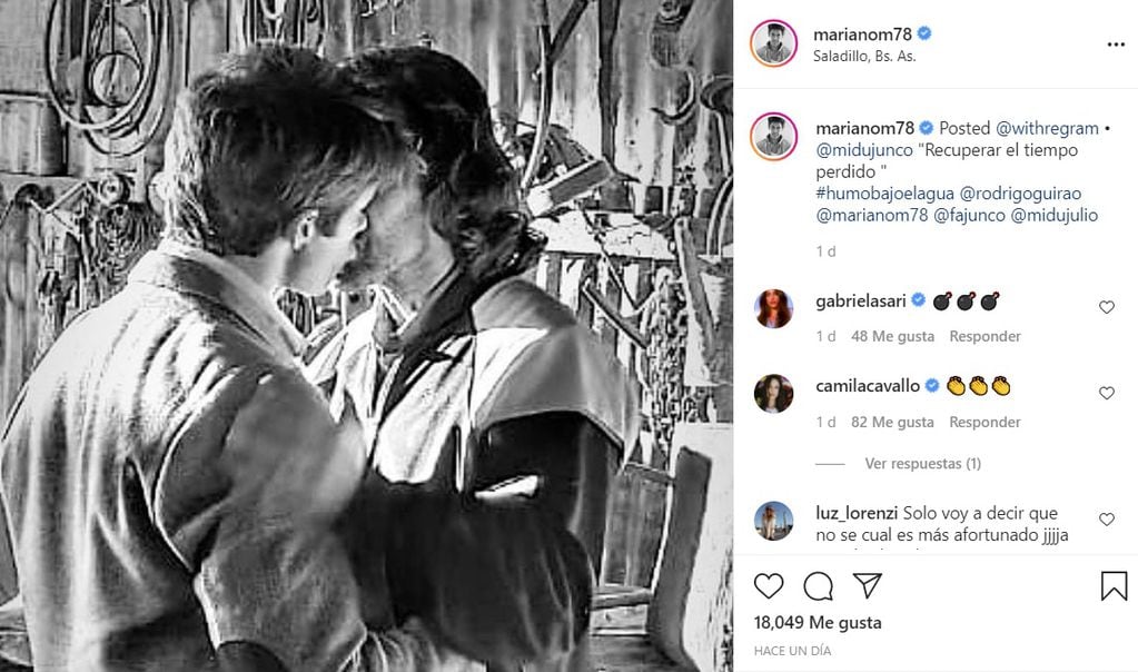 El beso de Mariano Martínez y Rodrigo Guirao Díaz que impactó a los fans - 