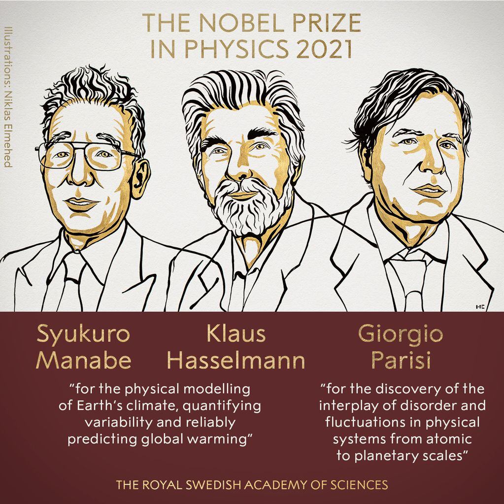 Syukuro Manabe, Klaus Hasselmann y Giorgio Parisi, los tres ganadores del Nobel de Física 2021 - 