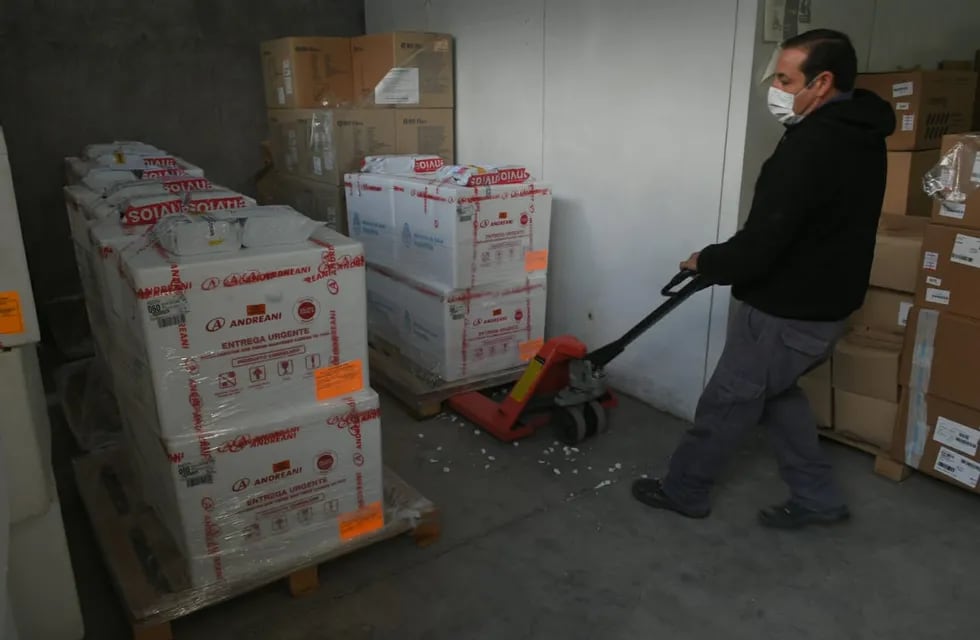 Llegaron otras 28 mil dosis de la vacuna Sputnik V al Vacunatorio Central de Mendoza - Ignacio Blanco / Los Andes