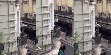 Una mujer de 65 años se colgó de un cable para escapar de un incendio en Buenos Aires