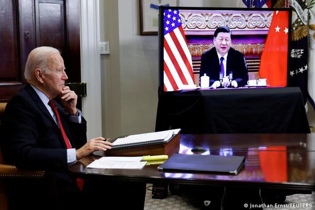 Joe Biden y Xi Jinping en reunión virtual