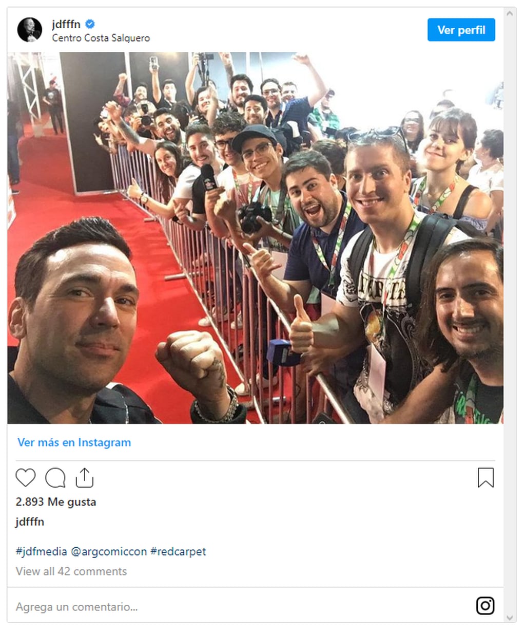 Jason David Frank en la Comic Con de Argentina junto a sus fans. Foto: Instagram/@jdfffn