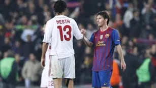 Nesta y Lionel Messi