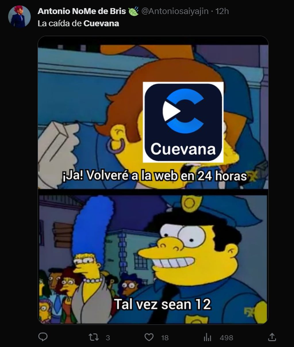 Memes por el anuncio de cierre de Cuevana3. Foto: Twitter / @Antoniosaiyajin